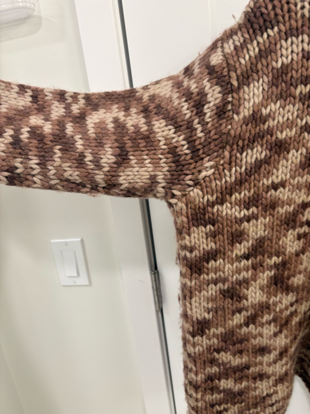 Vintage 90s Liz Claiborne Brown Wool Chunky Knit Turtleneck Sweater Sz M - Picture 9 of 12